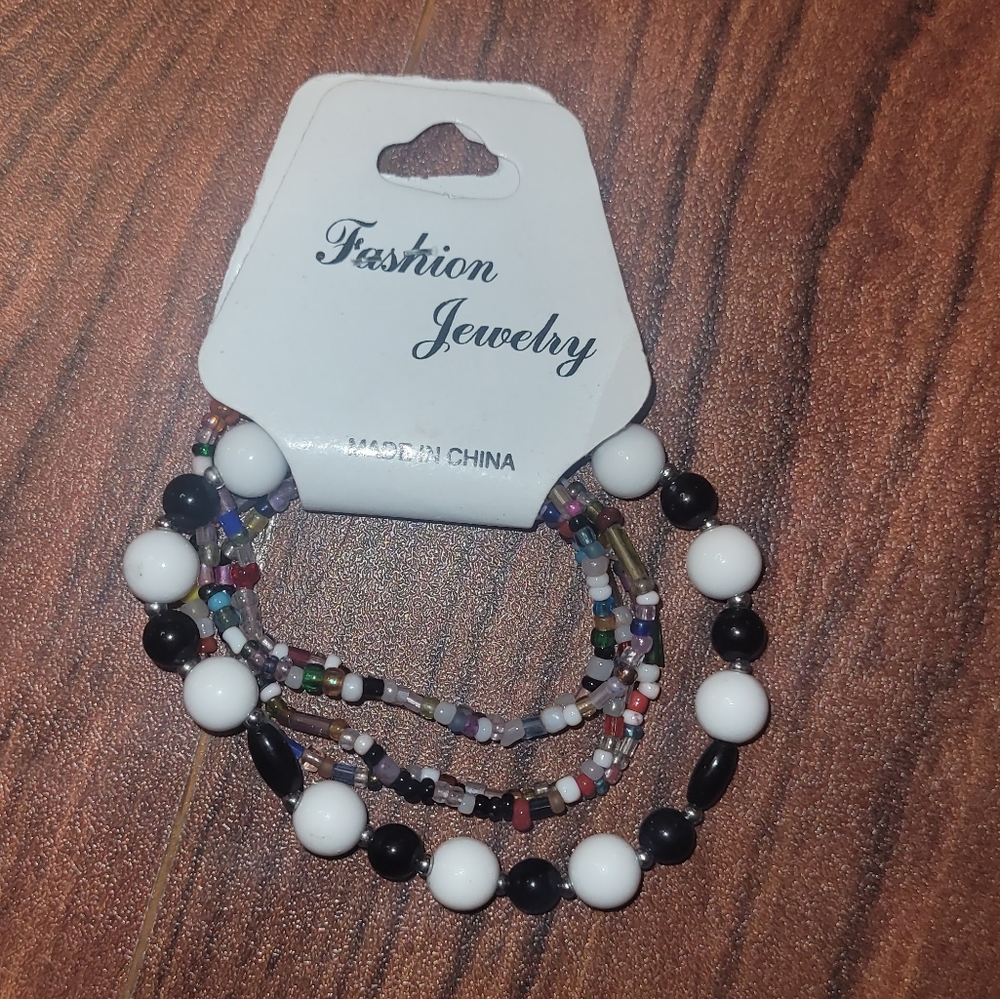 Black and white bracelets